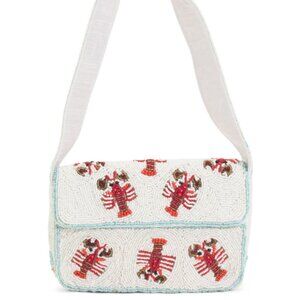 NWT Lobster Motif All Over Hand Beaded Shoulder Bag